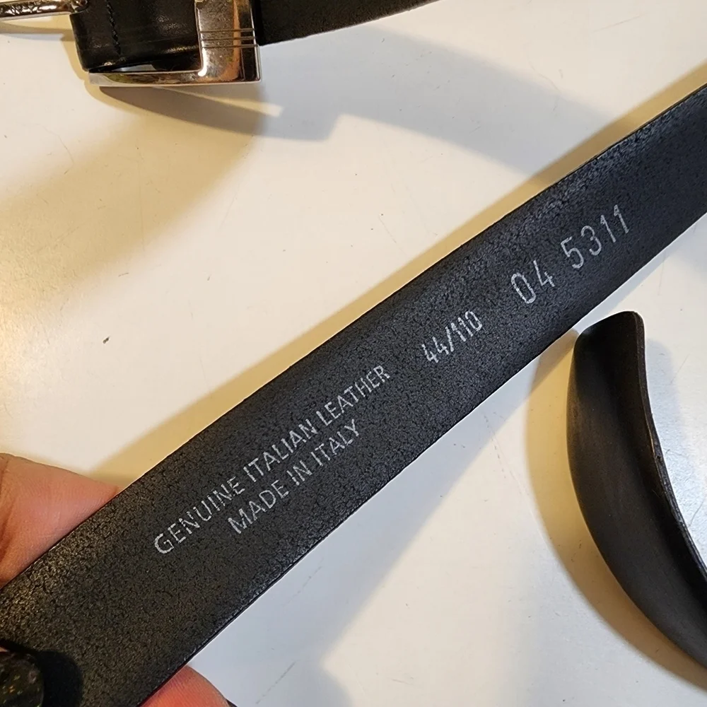 EURO METAL Men's Black leather Belt size 44